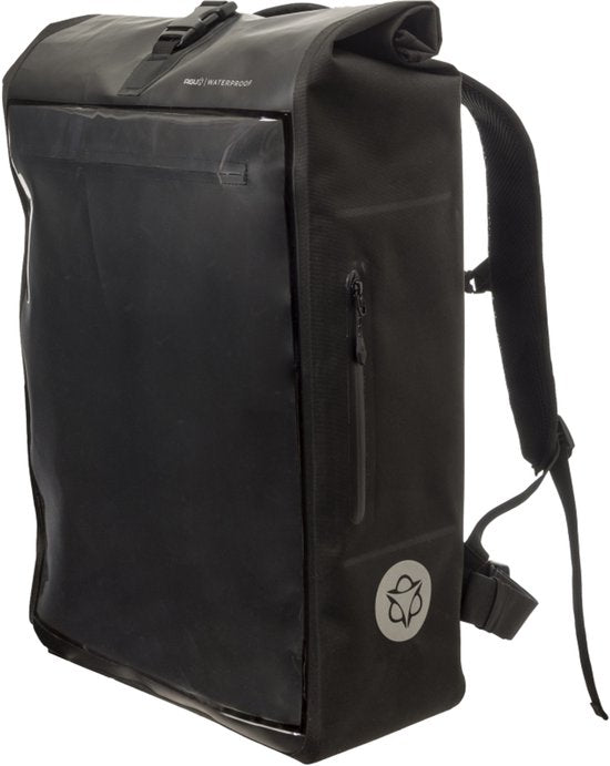 AGU Shelter – Kurierrucksack – Fahrradkurierrucksack – 40 l – 100 % wasserdicht – 3M-Reflexstreifen – Fach für 14-Zoll-Laptop – Schwarz