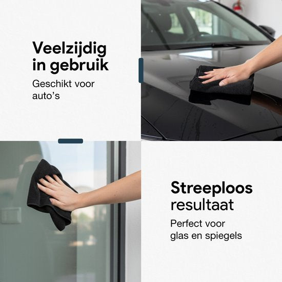 Luft – ultra-saugfähiges Mikrofaser-Trockentuch – 60 x 80 – Badezimmer und Auto – Mikrofasertücher – strapazierfähig – schwarz – 1300 GSM
