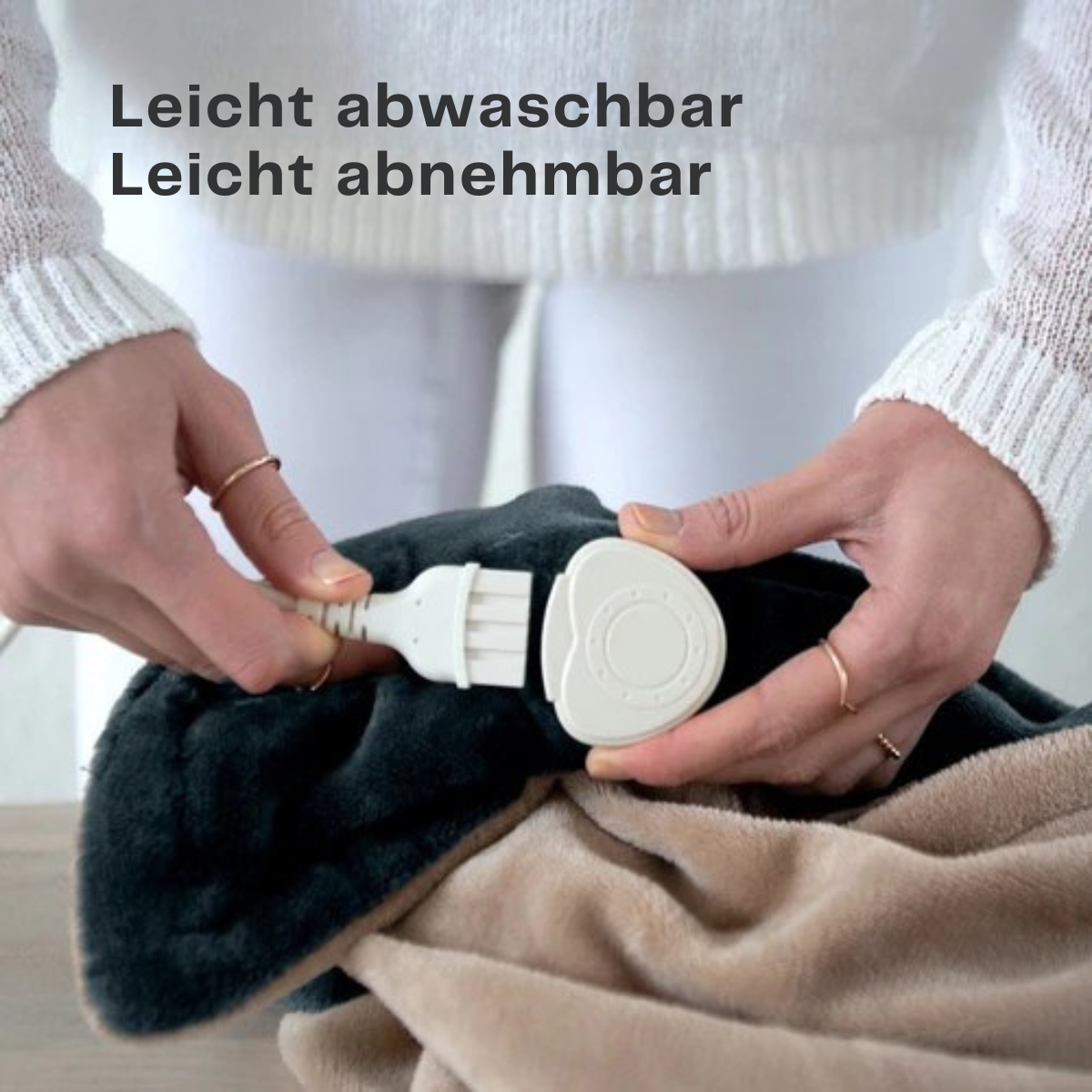 Auronic - Elektrische Wärmedecke mit Timer - 3 Stufen - 160 x 120cm - Anthrazit/ Beige