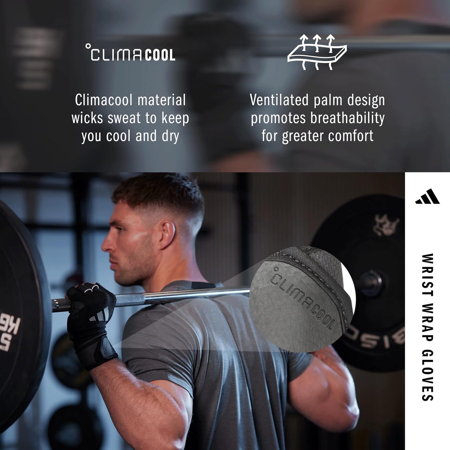 Adidas Wrist Wrap Trainingshandschuhe – Größe M – Schwarz – Gepolstert