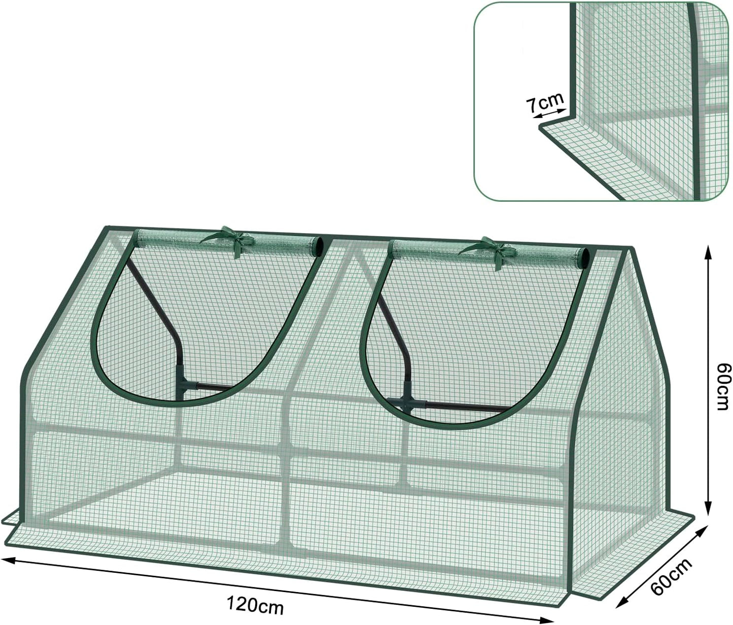 Woltu Foliengewächshaus – 120 x 60 x 60 cm – Grün