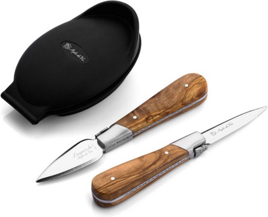 Laguiole Style de Vie - Luxury Line - Austernmesser-Geschenkset 2-teilig - Olivenholz