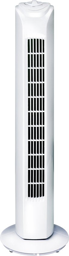 Lifetime Air Turmventilator – Ventilator mit 3 Geschwindigkeitsstufen – Schwenkbarer Standventilator – Bodenventilator 55 dB - Perfekt für Schlafzimmer und Büro - Netzkabel 1,5 m - 81 x 22 cm - Weiß
