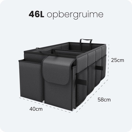 Kofferraumablagebox - Organizer - Zubehör - Für das Auto - Organizer Auto - Tasche - Rücksitz - Schwarz - Luft