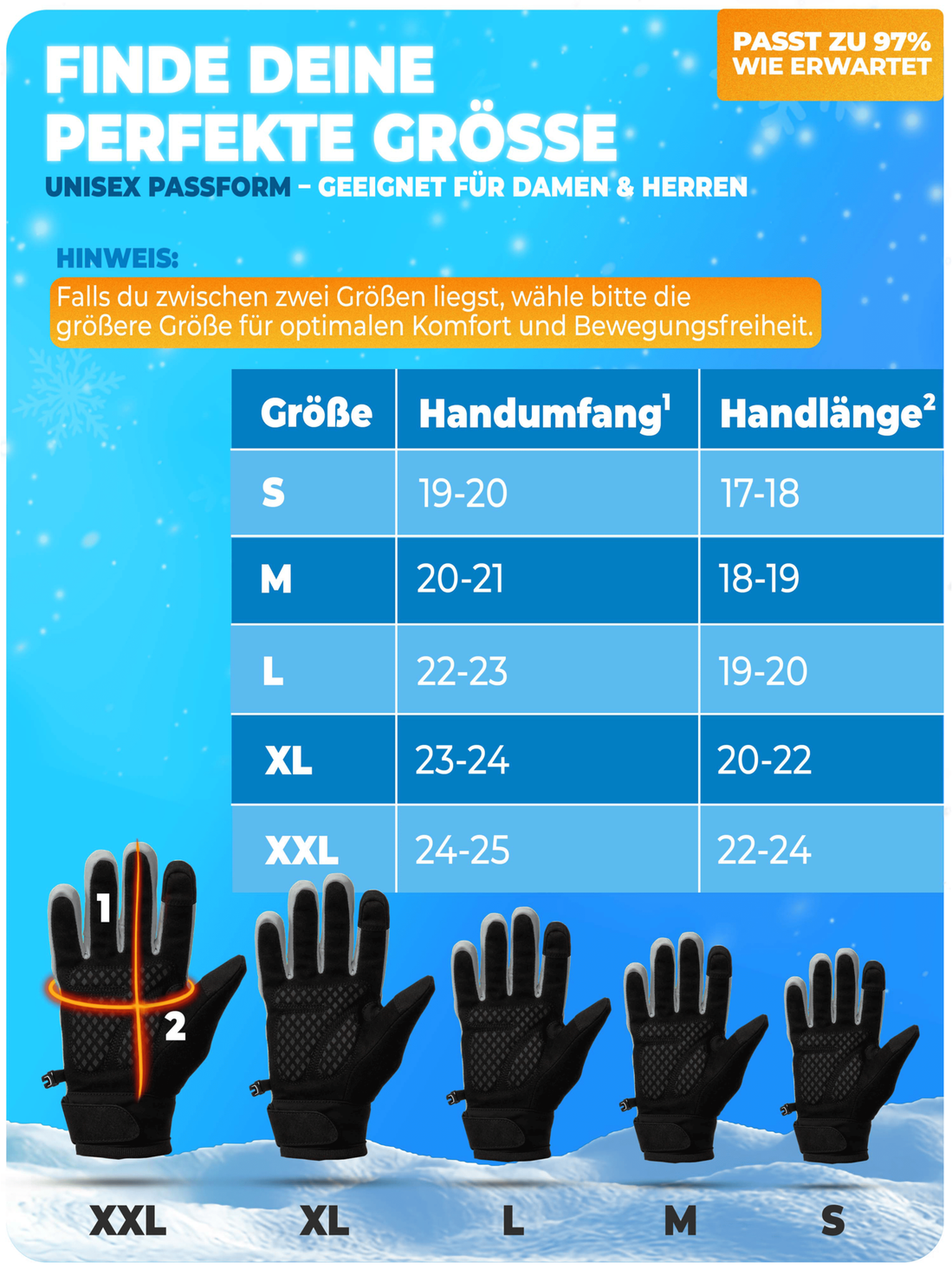 MiVelo Winterhandschuhe - Thermo-Fleece & 3M - Winddicht, Wasserdicht, Touchscreen & Anti-Rutsch - Vollständig reflektierend - Größe XL