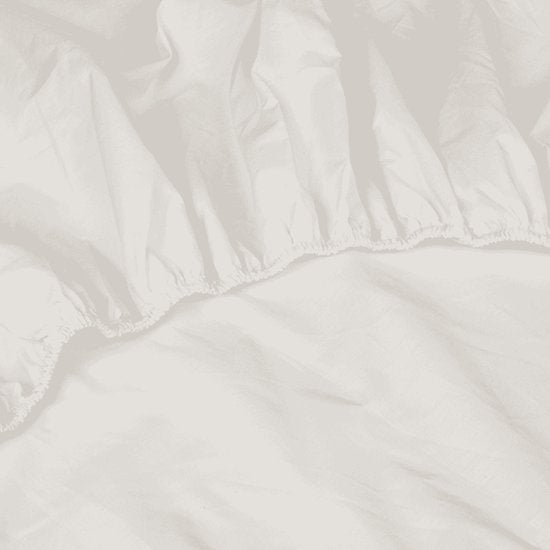 Kayori Shizu Topper Spannbetttuch Jersey - 90-100x200-220cm - Matratzenstärke 12 cm - Bio-Baumwolle - Offwhite
