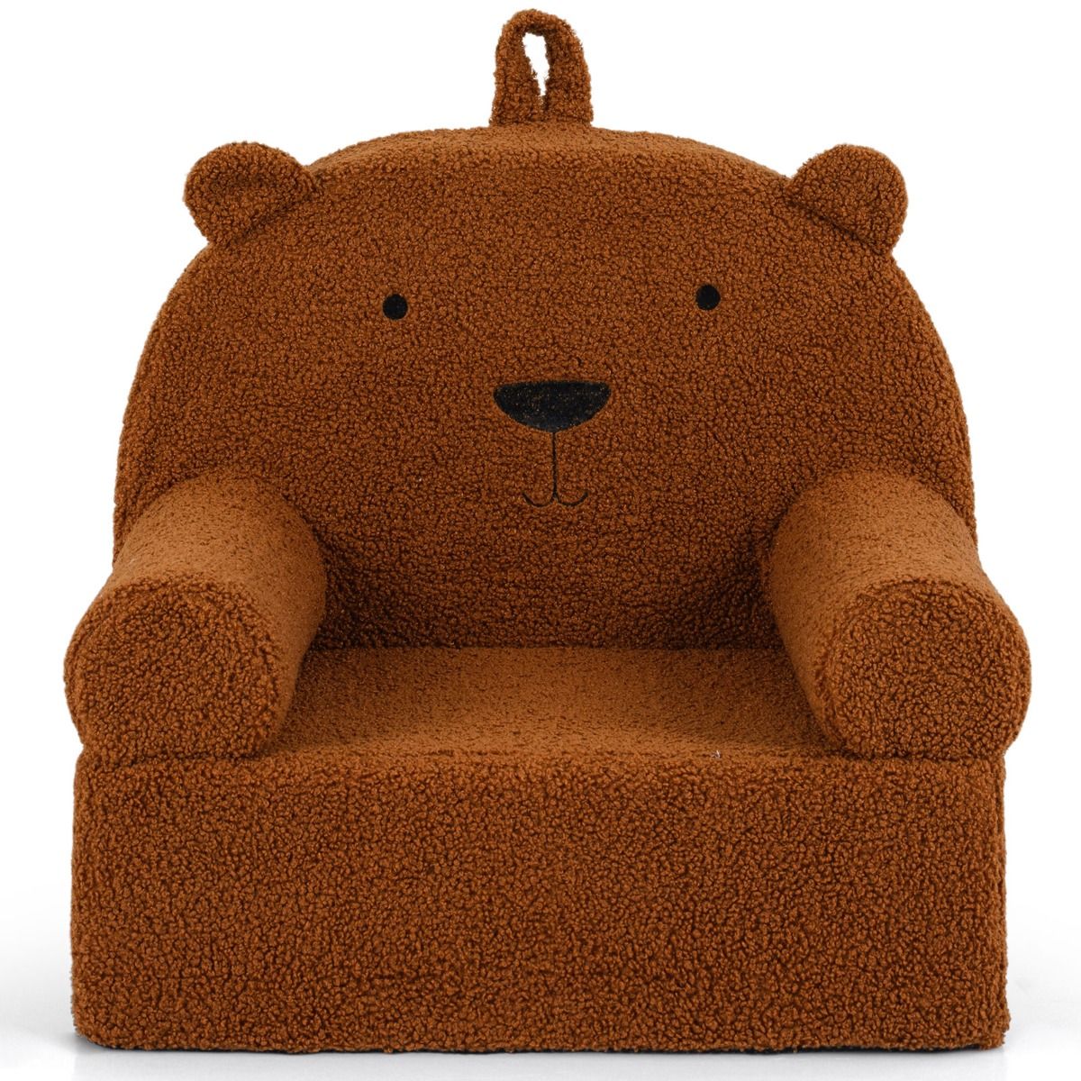 Coast Kinderbank „Bär“ – Abnehmbarer Bezug aus Teddy-Fleece – Leicht, mit Tragegriff – Braun
