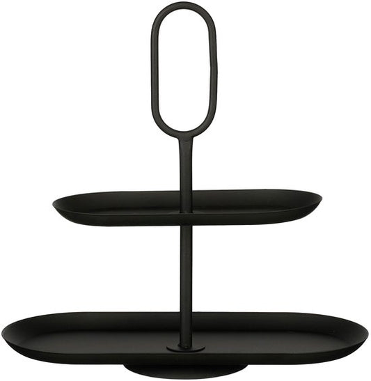 Mica Decorations Rama Etagere 2 Schichten - L38 x B17 x H37 cm - Metall - Schwarz
