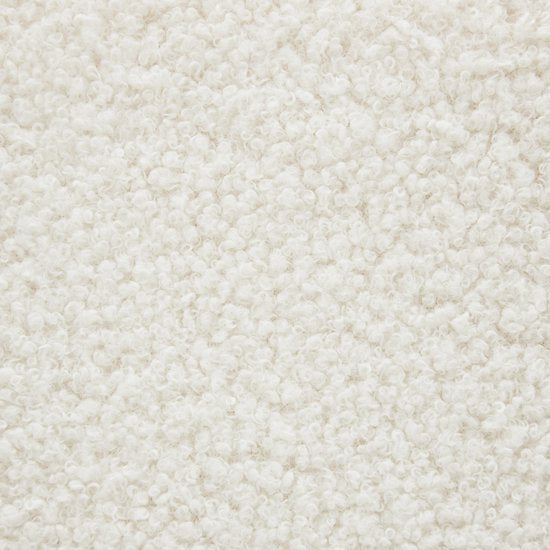 tectake - Fußhocker Altu XL - Bouclé-Sitzhocker mit Ablage - Cremeweiß, Ø 67 x 42 cm - Stabiler MDF-Rahmen - Max. 150 kg