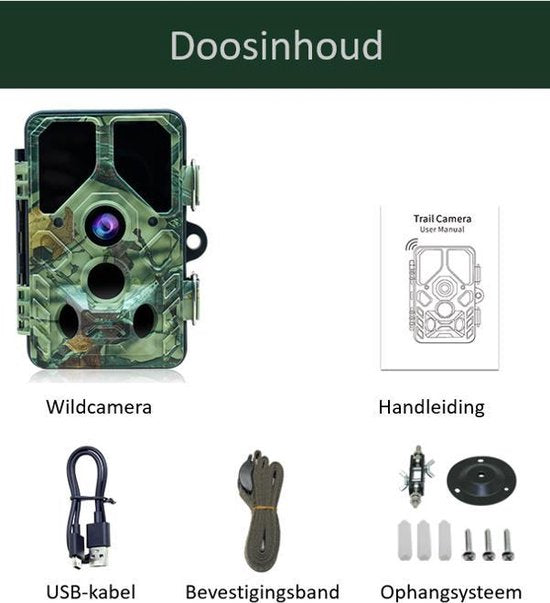 Camouflage EZ45 Wildtierkamera - Wildtierkamera mit Nachtsicht - mit WIFI - Gartenbeobachtung - 24MP