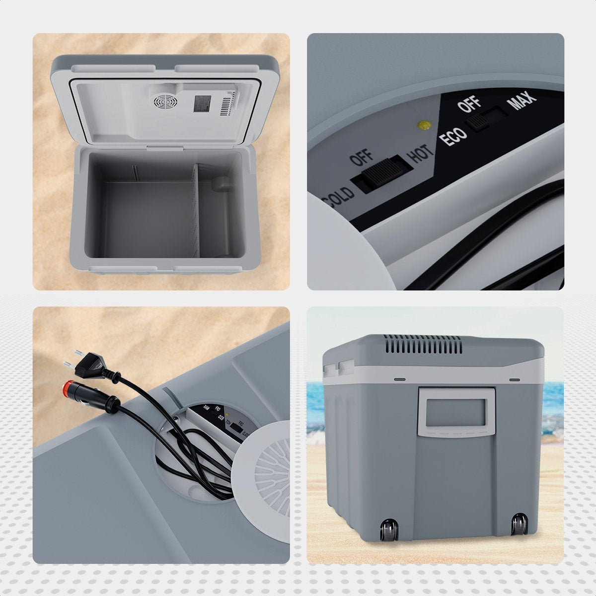 Auronic Electric Kühlbox - Kühlbox - 40L - 12V und 240V - Grau