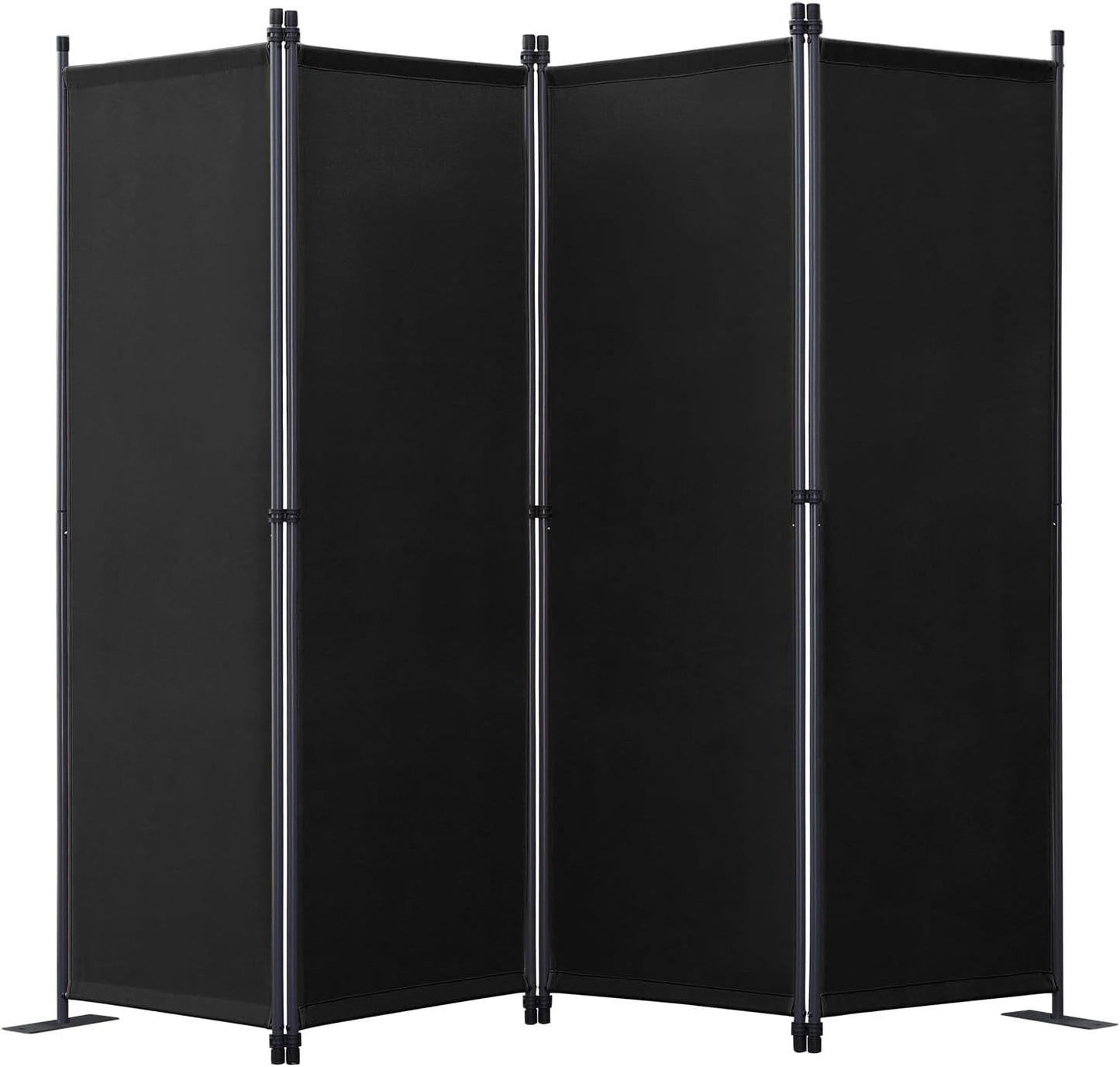 Angel Living Chamber Screen - 4-teilig - 224x165 cm - faltbar - Stahl & Polyester - Raumteiler & Sichtschutz - Schwarz