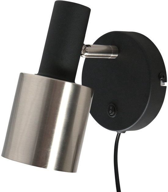 Wandleuchte Fjorgard 4848ZW – Schwarze Wandleuchte aus Metall mit einem Durchmesser von 20 cm, dreh- und neigbar, Marke Anne Light Home, markantes Design für den Innenbereich
