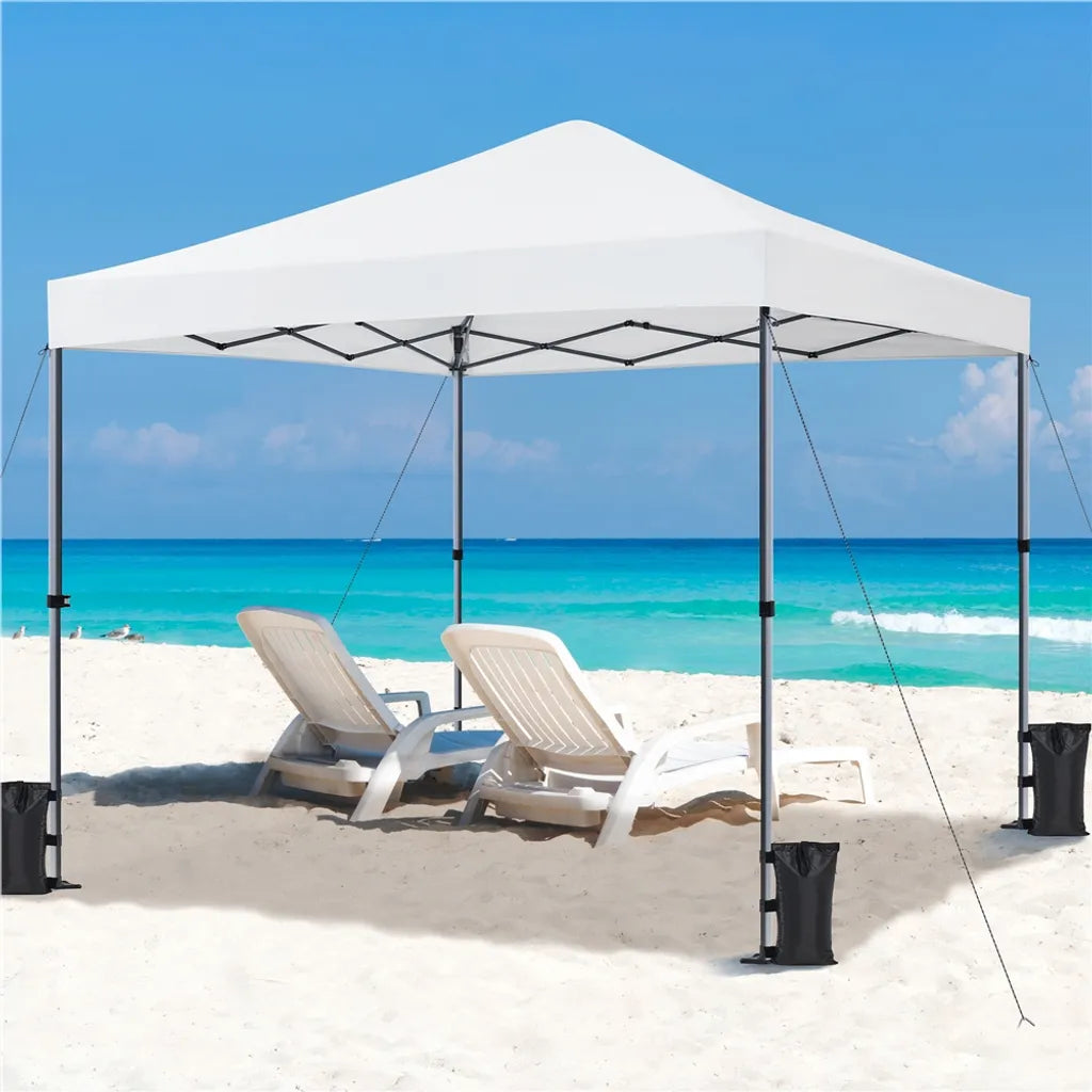 Yaheetech Faltbares Partyzelt 3 x 3 m – Weiß – Pop-up-Pavillon mit UV50+-Schutz