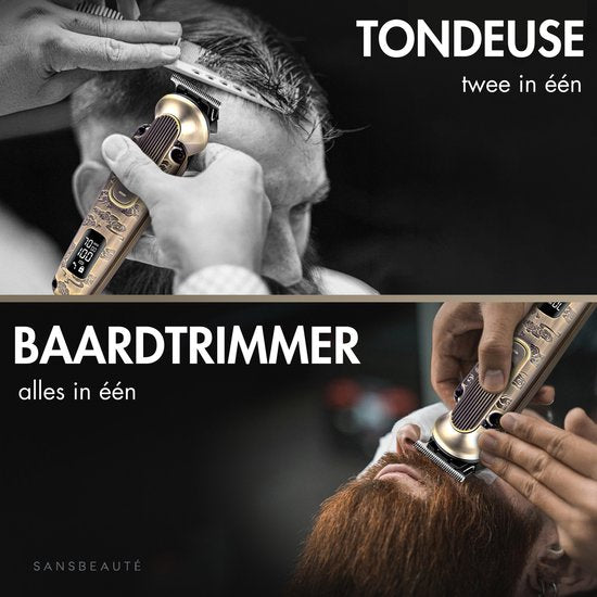 9-in-1 Bartschneider Herren - Sansbeauté® Trimmer für Bart und Körper - Inkl. 9 Aufsätze - Bodygroomer Herren - Body Trimmer Herren - Haartrimmer - Clippers - 0.5-15MM - Nase und Ohren - Trimmer - Bartmaschine - Multigroomer