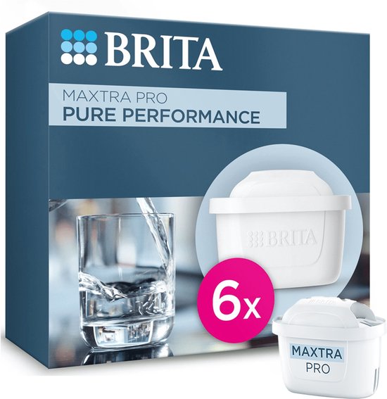 BRITA-Wasserfilterkartusche MAXTRA PRO Pure Performance – 6 Stück – Original-Wasserfilter für BRITA-Wasserfilterkannen – filtert Verunreinigungen wie Herbizide, PFAS, Chlor, Kalk und Metalle