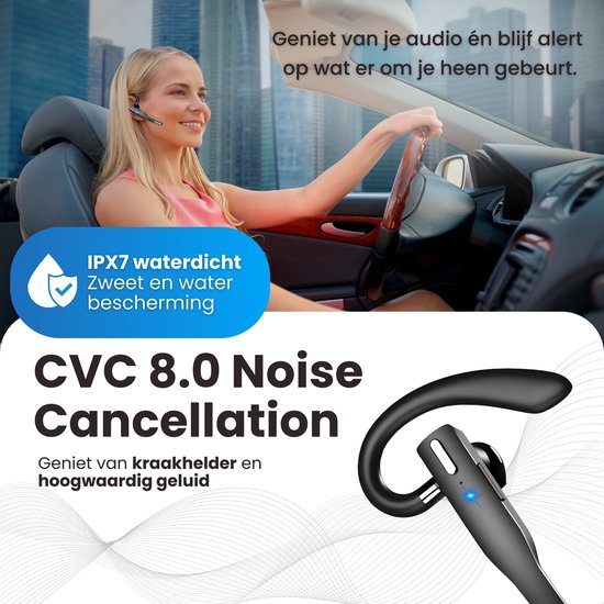 Otiume Wireless Headset mit Mikrofon - Geräuschunterdrückung - Freisprecheinrichtung - Funktioniert als Bluetooth Headset für jedes Gerät