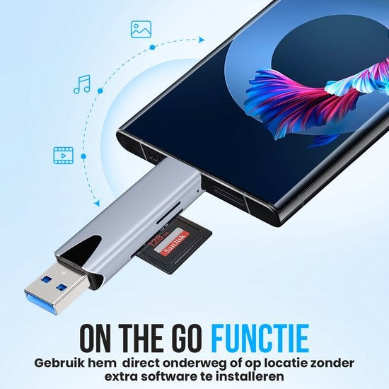 Strex Kartenleser - Kartenleser - USB 3.0/USB C - 2-in-1 - SD-Karte/TF-Karte - Speicherkartenleser