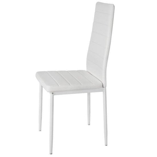 tectake - 4 Stück Esszimmerstühle , weiß , Esszimmerstühle 401845