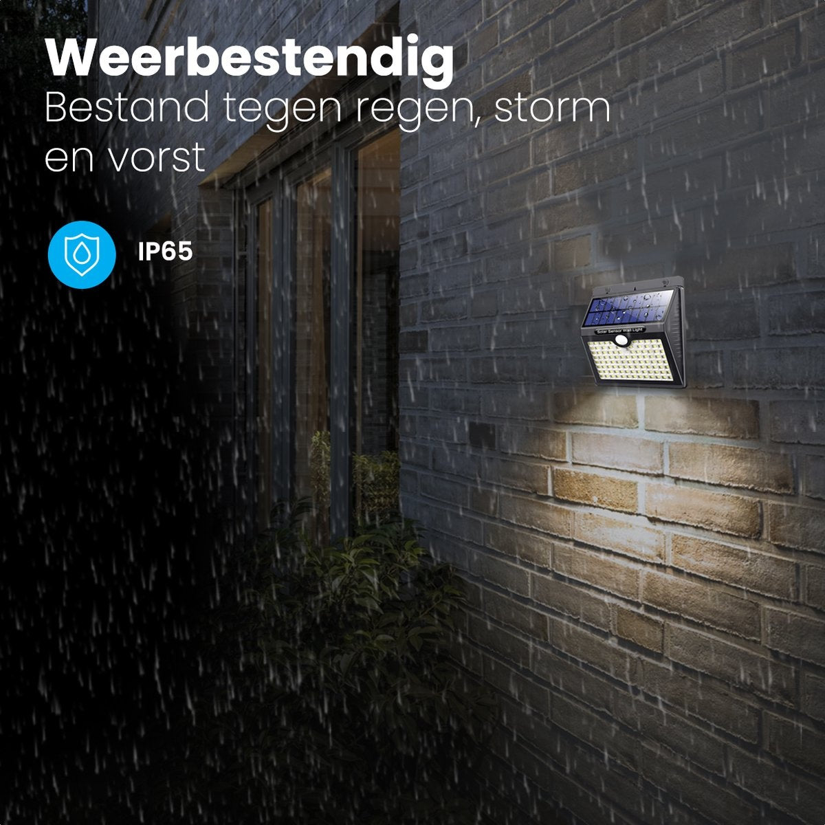 Auronic Solar Außenleuchte mit Bewegungssensor - Wandleuchte mit Sensor - Solar - 97 LEDs - IP65 - 2 Stück - Schwarz