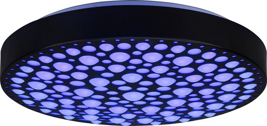 Reality – LED-Deckenleuchte – Deckenbeleuchtung – 22 W – Einstellbare Farbe – RGB – Fernbedienung – Dimmbar – Rund – Schwarz – Kunststoff