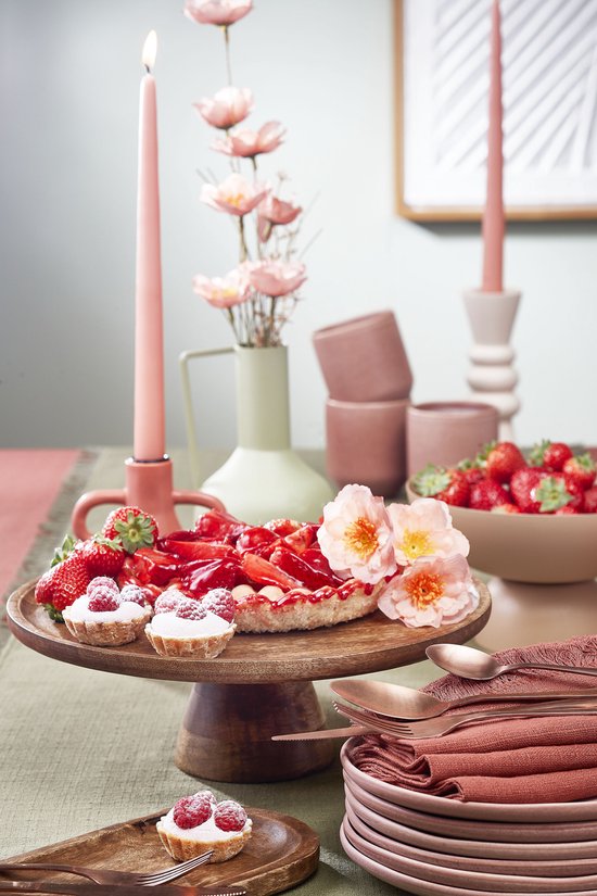 Mica Decorations Tallo Kuchenteller - H10 x Ø30 cm - 100% FSC Mango Holz - Dunkelbraun