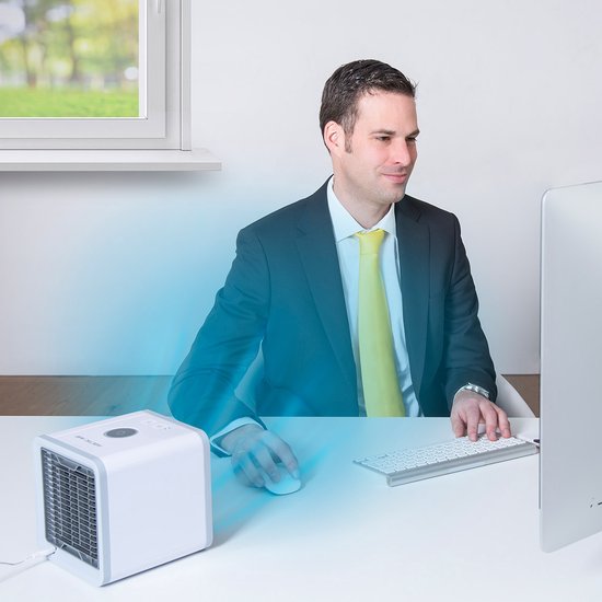 Livington Arctic Air – tragbarer Luftkühler – 7 verschiedene LED-Stimmungslichter – Wasserkühlung – Luftkühler – 3 Geschwindigkeitsstufen – Versandhandelsausgabe