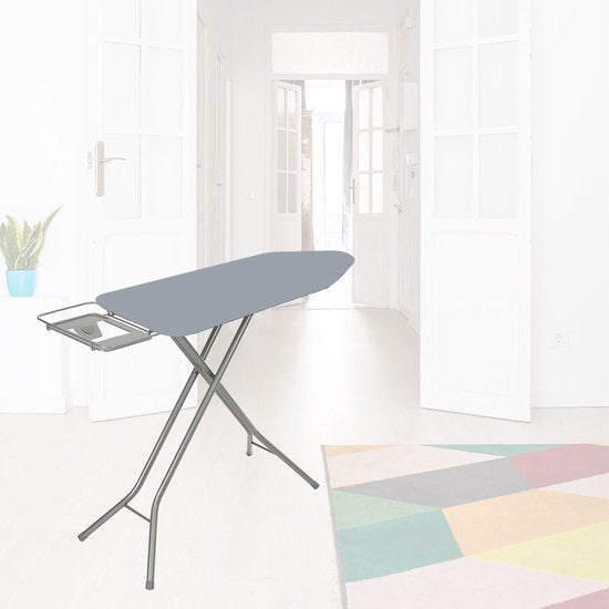 BRASQ Bügelbrettbezug IBC Bügelbrettbezug Grau – Komplettset – 122 x 38 cm – Hochwertige Baumwolle – Universell einsetzbar