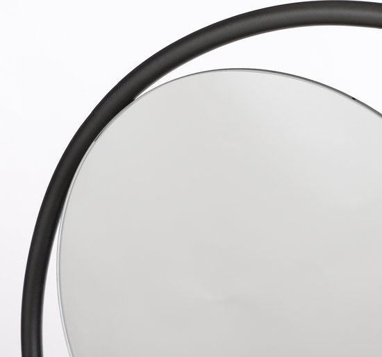 Mica Decorations Phoenix Wandspiegel - B11 x Ø39 cm - Metall - Schwarz