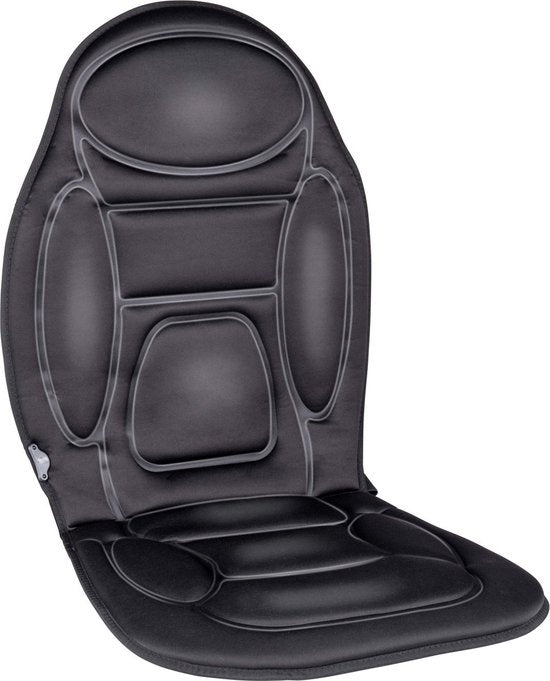 Dunlop Massagesitz Auto mit Heizfunktion - 108 x 48 CM - 4 Massagemotoren und 1 Heizelement - Anschluss an Zigarettenanzünder Auto - Fernbedienung mit 13 Stufen - Schwarz