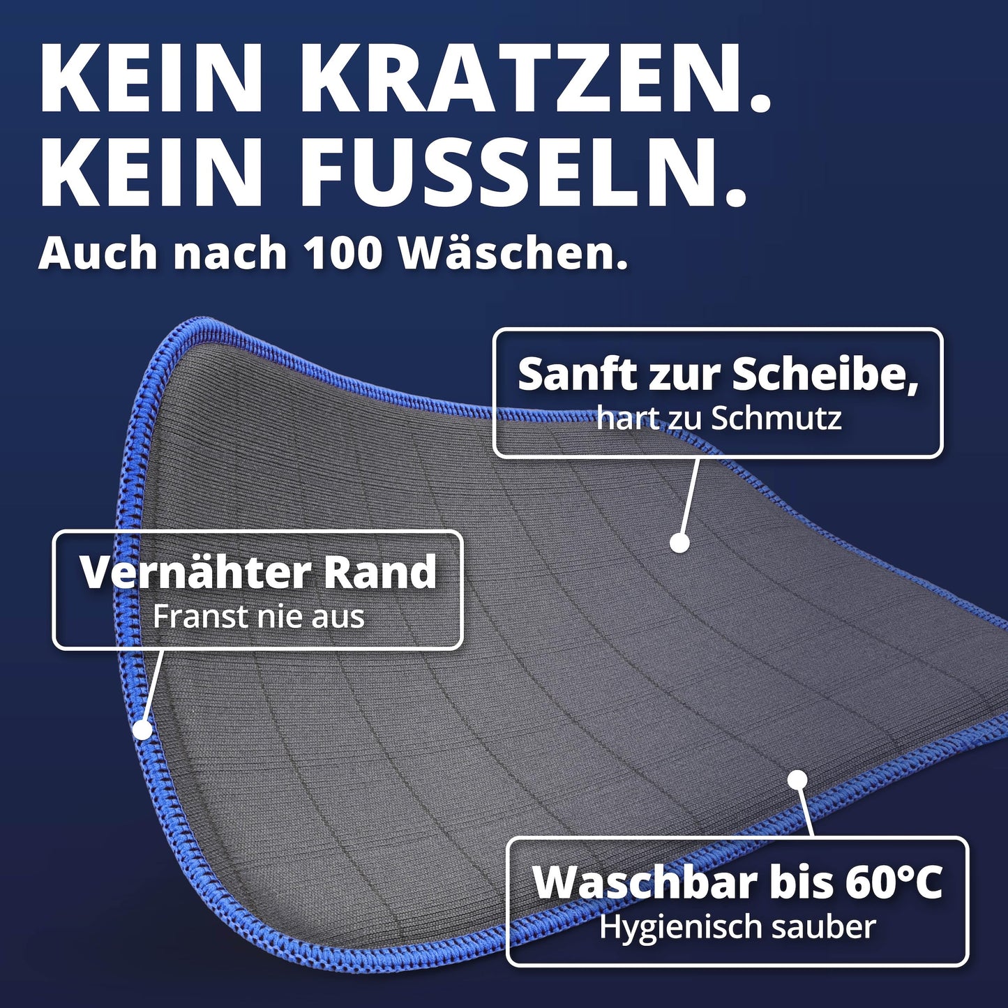 Licargo 2er-Pack Glasreinigungstücher – Mikrofaser-Glastuch 16 x 22 cm – streifenfrei für Autoscheiben und Spiegel
