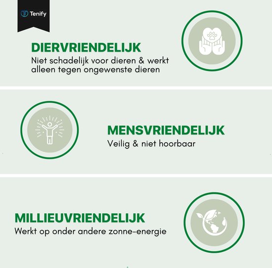 Tenify Ultraschall-Katzenabwehr - Große Reichweite - 360 Grad - Solarbetrieben - USB Wiederaufladbar - Katzenschreck - Abwehr - Schädling - Vogel - Tiere - Mäuse - Rattenabwehr