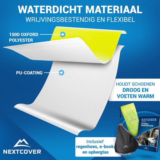 Nextcover® Wasserdichte Überschuhe | 100% wasserdichte Regenschuhe Fahrrad | Reflektierende Schuhabdeckung Wiederverwendbar | Regenabdeckungen für Schuhe | Überschuhe | Schuhschutz | Radfahren Überschuhe