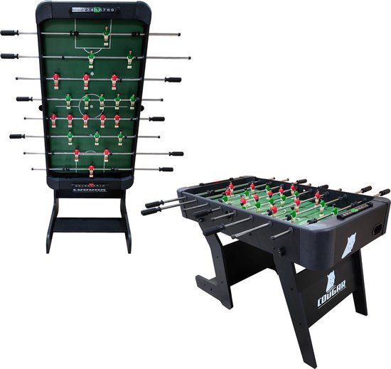 Cougar Around The World Zusammenklappbarer Fußballtisch Schwarz - Tischfußball - inkl. Zubehör