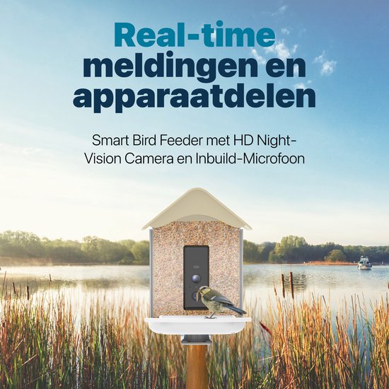 BOME Vogelhäuschen – 2K-HD-Kamera – KI-Vogelerkennung – Doppeltes Solarpanel