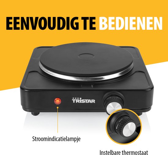Tristar Elektrokochfeld 1500 W – KP-6151 – 1 Kochzone – Freistehend – Schwarz