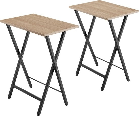 tectake - 2er-Set Beistelltische Phoenix klappbar - hellbraun - 404778