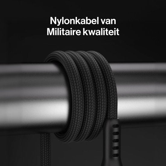 Statik PowerPivot Pro USB-C-zu-USB-C-Kabel 2 m – 100 W – 480 Mbps Datenübertragung – Nylongeflochten – Schwarz