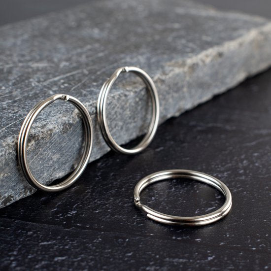 Schlüsselanhänger - 30 mm - Ringe - Schlüsselanhänger - 50 Stück - Silber