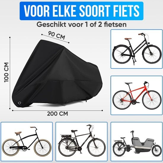 Strex Fahrradabdeckung Universal für alle Fahrräder - Wasserdichtes Ultra Strong Oxford - Fahrradabdeckung für 1/2 Fahrräder - inkl. Aufbewahrungstasche