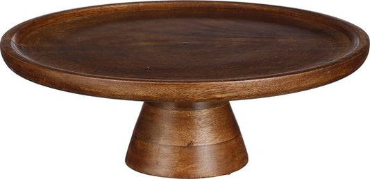 Mica Decorations Tallo Kuchenteller - H10 x Ø30 cm - 100% FSC Mango Holz - Dunkelbraun