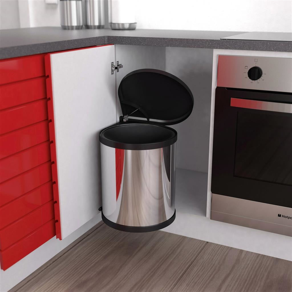 Hailo Compact-Box M Mülleimer - 15 l - Einbauabfallbehälter - Edelstahl