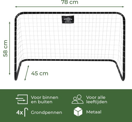 Umbro Fußballtor/Fußballtore Set - 2 Stück - 78 x 45 x 56 cm