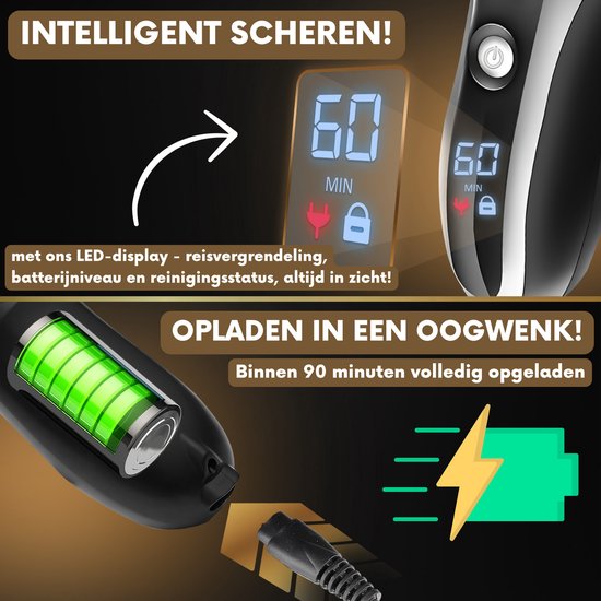 2-in-1-Rasierer für Männer mit Trimmer S1111 + Extra-Scherkopf - Sansbeaute® - Nass & Trocken - Präzisionstrimmer - Elektrisch - Elektrorasierer - Wasserdicht