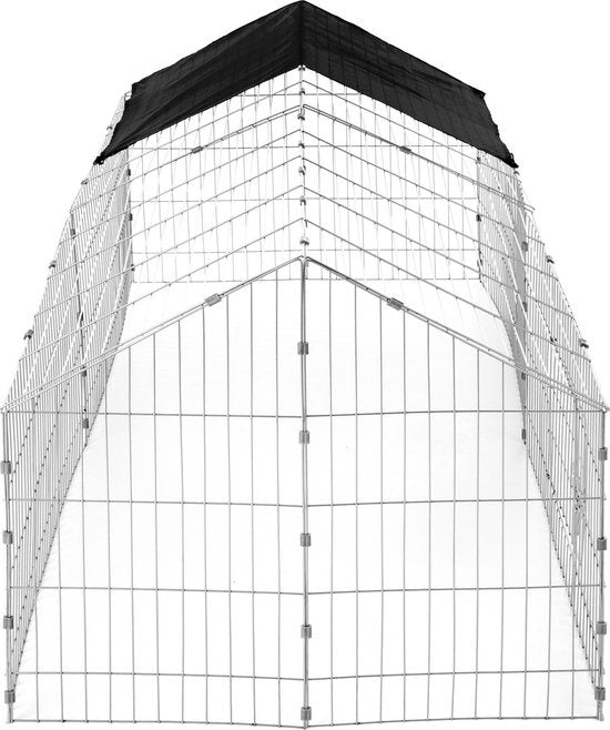 tectake - Kaninchenstall mit Sonnenschirm schwarz- 402421