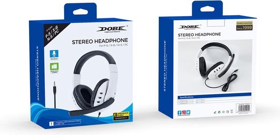 Dobe Stereo-Kopfhörer – für PS5, PS4, XBOX ONE, PC, SWITCH – Weiß