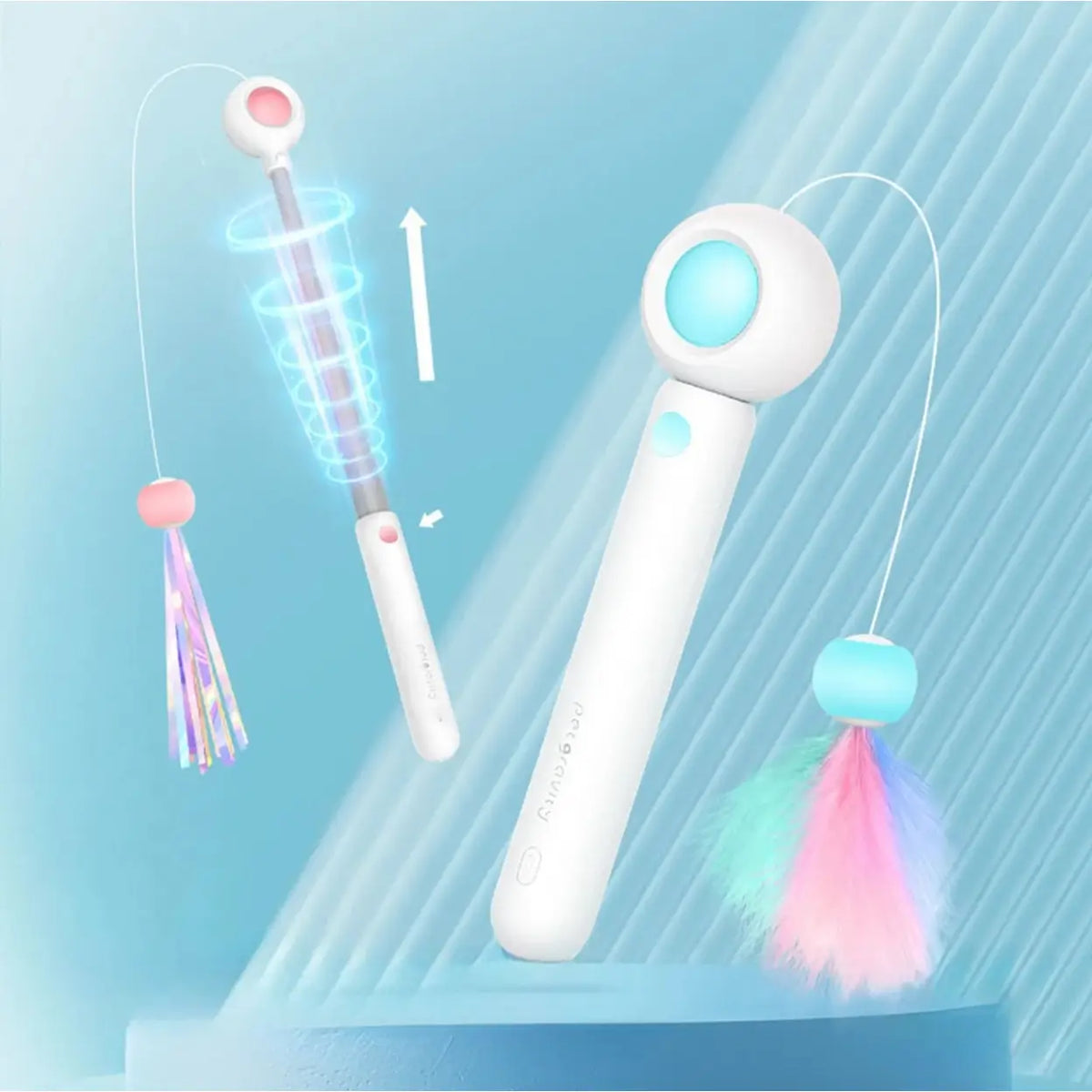 Petgravity ausziehbare Katzenangel – blau