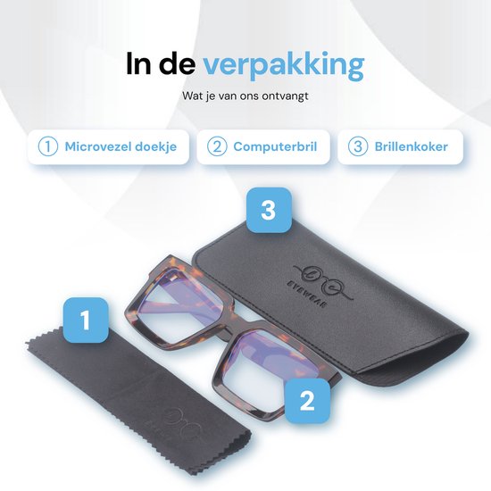 LC Eyewear Computerbrille - Blaulichtbrille ohne Stärke - Blaulichtbrille - Displaybrille - Unisex - Leopard