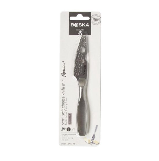 Boska Käsemesser Semi-soft Mini Monaco+ No.3 - Käsemesser Weichkäse - Briemesser - Edelstahl - Spülmaschinenfestes Käsemesser - Küchenutensilien - Küchenzubehör - 10 Jahre Garantie