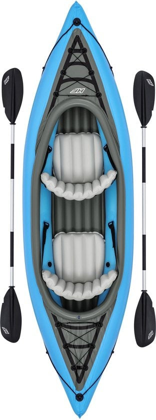 Bestway - Aufblasbares Kajak - Hydro-Force Cove Champion X2 - 2 Personen - Inklusive Paddel, Stühle, Handpumpe und Flossen